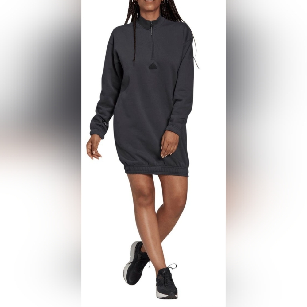ADIDAS Sportswear Women's Half-Zip Sweater Dress - Picture 1 of 7